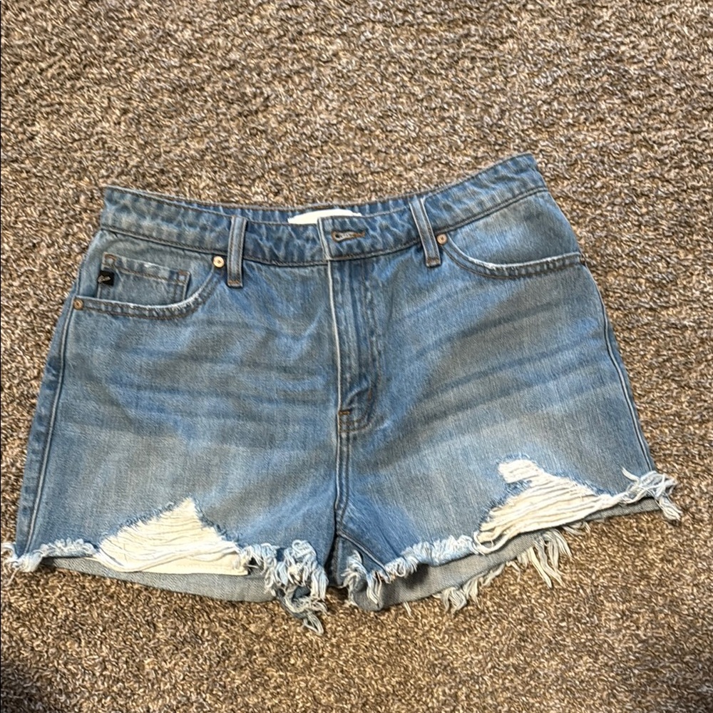 KanCan Blue Jean Shorts Distressed Frayed Hem